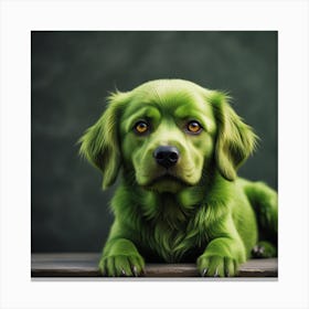 Portrait of Green Dog Canvas Print