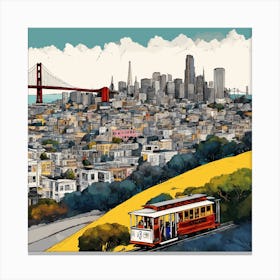 Beautiful Pen And Ink Sketch Of San Francisco Canvas Print