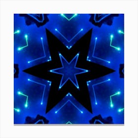 Blue Star Pattern Canvas Print