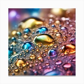 Water Droplets in color Canvas Print