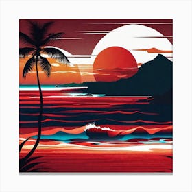 Sunset In Hawaii Canvas Print
