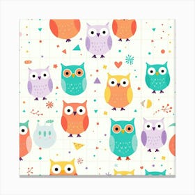 Colorful Owls 1 Canvas Print