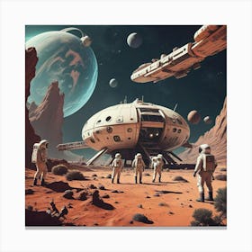 Space Station On The Red Planet 1 Canvas Print