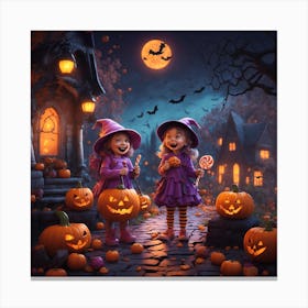 Halloween Witches Canvas Print