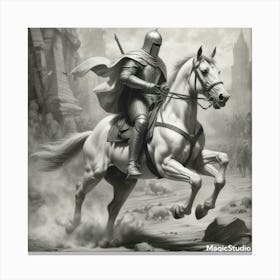 Knight On Horseback Canvas Print