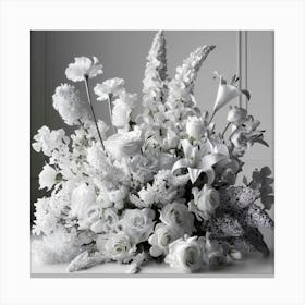 White Floral Arrangement Canvas Print