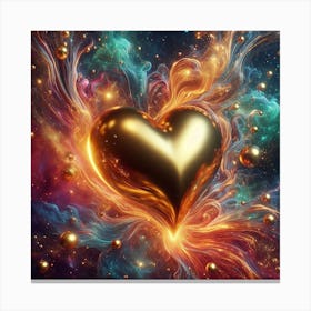 Gold heart 2 Canvas Print