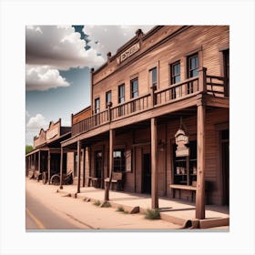 Western Town In Texas With Horses No People Mysterious (1) Canvas Print