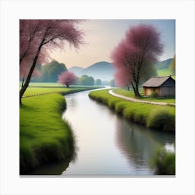 River In Spring Canvas Print