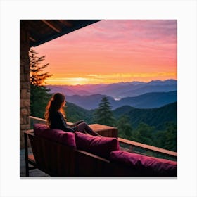 Sunset In The Smoky Mountains Canvas Print