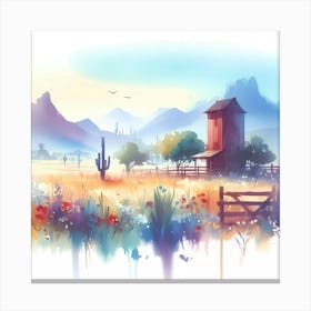 Watercolor Landscape Painting 63 Canvas Print