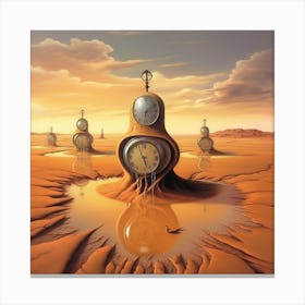 Clocks In The Desert 2 Canvas Print