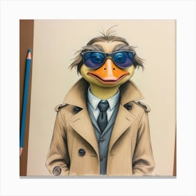 Duck With Sunglasses Canvas Print