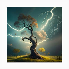 Tree In The Storm Canvas Print