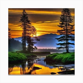 Sunrise In The Mountains 19 Canvas Print