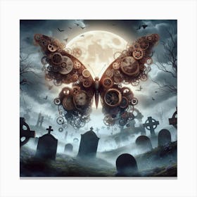 Butterfly In The Graveyard 2 Canvas Print