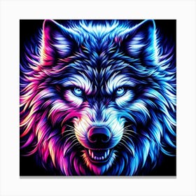 Neon Wolf Canvas Print