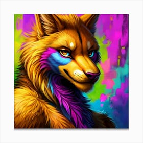 Colorful Wolf Canvas Print