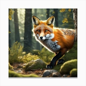 Fox In The Forest 93 Canvas Print