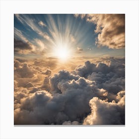A Breathtaking View Of Clouds, Sun And Sky Canvas Print
