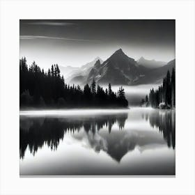 Black And White Mountain Landscape 17 Canvas Print