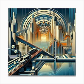 Futuristic Cityscape 28 Canvas Print