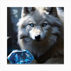 Wolf With Diamond Canvas Print