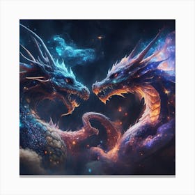 Dragons In The Sky 3 Canvas Print