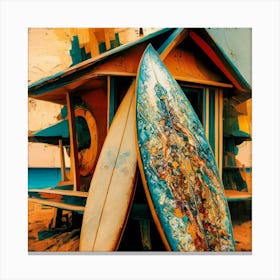 Surfboards On The Beach 2 Canvas Print