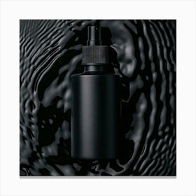 Black Bottle On A Black Background Canvas Print