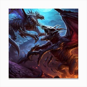 Two Dragons Fighting 13 Canvas Print