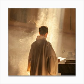 Priest In The Church Canvas Print