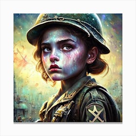 WW2 Girl Soldier Canvas Print