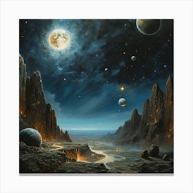 Space Landscape Canvas Print