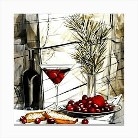 Christmas Cocktails - Festivities And Bread Canvas Print