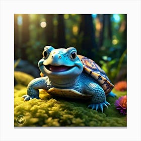 Turtle In The Forest Canvas Print