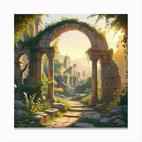 Into The Garden Ai Art Wall Art Design Illustration (8) Canvas Print