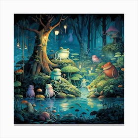 Frogs In The Forest 3 Canvas Print