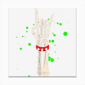 Rocker Skeleton Hand Rock On Funny Halloween Costume Canvas Print