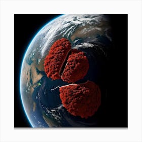 Earth trying to safe its lungs from pollution Canvas Print
