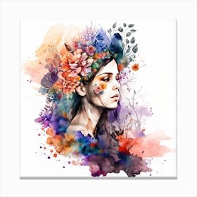 Watercolor Floral Woman #8 Canvas Print