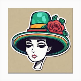 Mexico Hat Sticker 2d Cute Fantasy Dreamy Vector Illustration 2d Flat Centered By Tim Burton (38) Canvas Print