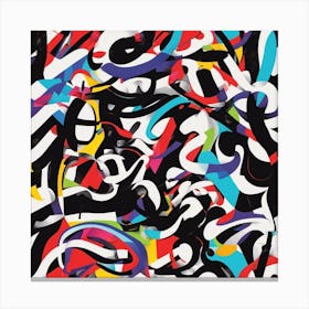 An Image Of A Tenth With Letters On A Black Background, In The Style Of Bold Lines, Vivid Colors, Gr (3) Canvas Print