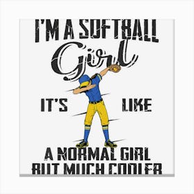 Dabbing Softball Teen Girl & Saying Gift Girls Bzr Canvas Print