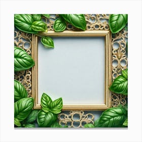 Frame Created From Basil On Edges And Nothing In Middle Miki Asai Macro Photography Close Up Hype (1) Canvas Print