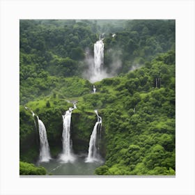 Waterfalls In The Jungle Canvas Print