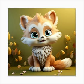 Cute Fox 128 Canvas Print