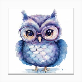 Owl With Glasses Canvas Print