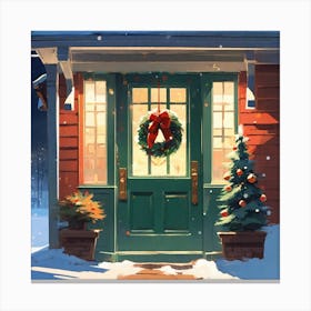 Christmas Door 46 Canvas Print