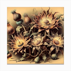 Flowers On A Table Canvas Print